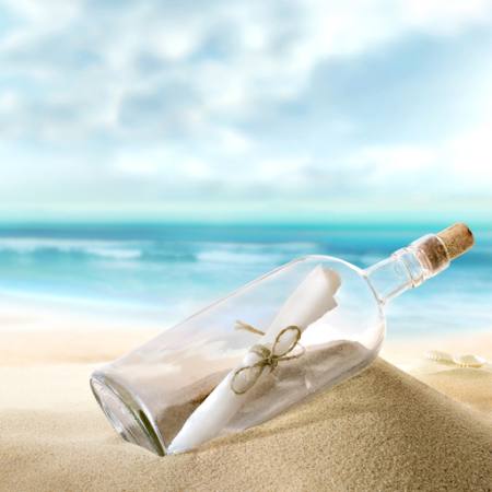Flasche, Meer, Sand, Papier, Meer Silvae1 - Dreamstime