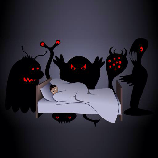 halloween, Bett, monster, nacht, scarry Aidarseineshev