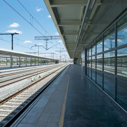 Bahnhof, Zug, Schienen, Glas, Himmel, Eisenbahn Quintanilla