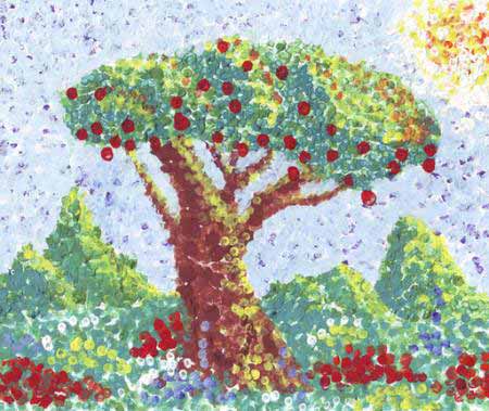 Baum, Obst, Rot, Garten, Malerei, Kunst Anastasia Serduykova Vadimovna - Dreamstime