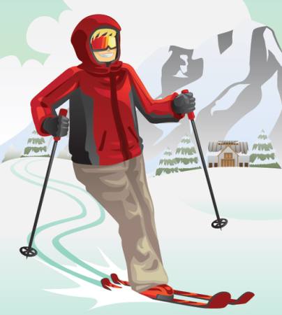 Ski, Winter, Schnee, Bergen, rot Artisticco Llc - Dreamstime