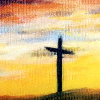 Pixwords Das Bild mit Kreuz, Malerei, Himmel, gelb Lenora