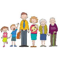 Pixwords Das Bild mit Menschen, Familie, Baby, Kind, Kinder, Großeltern I359702 - Dreamstime