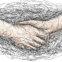 Pixwords Das Bild mit Haar, Hände, Zeichnung, shake Robodread - Dreamstime