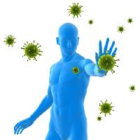 Pixwords Das Bild mit Viren, Immunität, blau, mann, krank, Bakterien, grün Sebastian Kaulitzki - Dreamstime