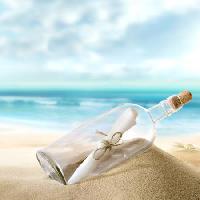 Pixwords Das Bild mit Flasche, Meer, Sand, Papier, Meer Silvae1 - Dreamstime