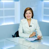eine Frau, Nachrichten, TV, Studio, blau Alexander Podshivalov (Withgod)