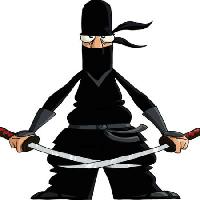 Pixwords Das Bild mit ninja, Schwarz, Schwert, schnitt, Auge, Dedmazay - Dreamstime