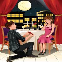 Pixwords Das Bild mit Mann, jede Frau, mond, Abendessen, Restaurant, Nacht Artisticco Llc - Dreamstime