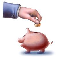 Pixwords Das Bild mit Geld, Hand, schwein, tier, Bank Andreus - Dreamstime