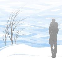 Pixwords Das Bild mit Winter, Schnee, Person, Mann, blizzard, baum Akvdanil