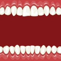 Pixwords Das Bild mit Mund, weiß, rot, Zähne Dedmazay - Dreamstime
