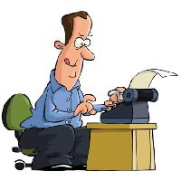 Pixwords Das Bild mit ein Mann, Büro, schreiben sie, verfasser, Papier, Stuhl, Schreibtisch Dedmazay - Dreamstime